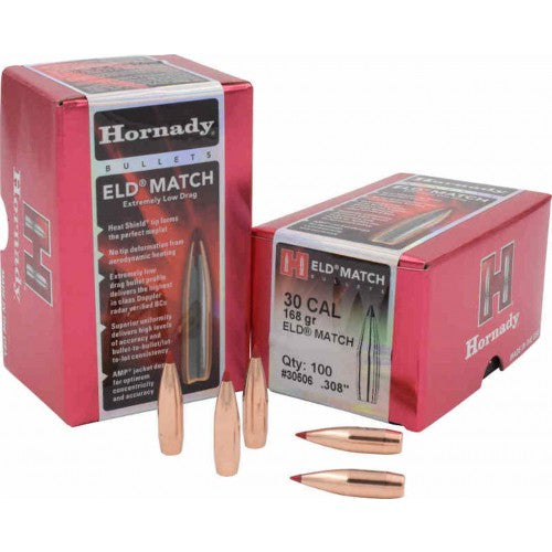 HORNADY Palle cal.308 ELD MATCH 168 gr